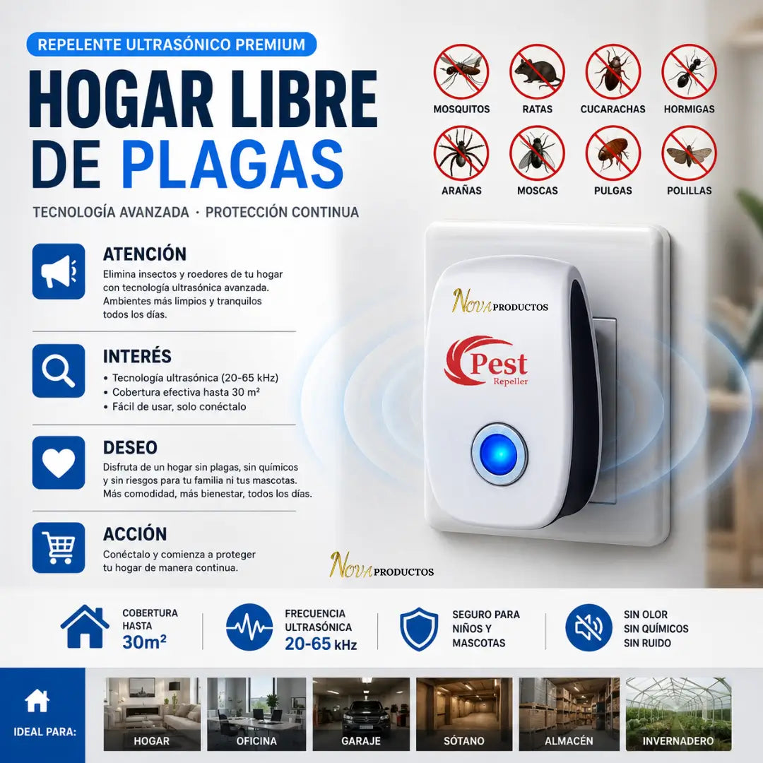 Repelente ultrasónico de Insectos con ENVIO GRATIS