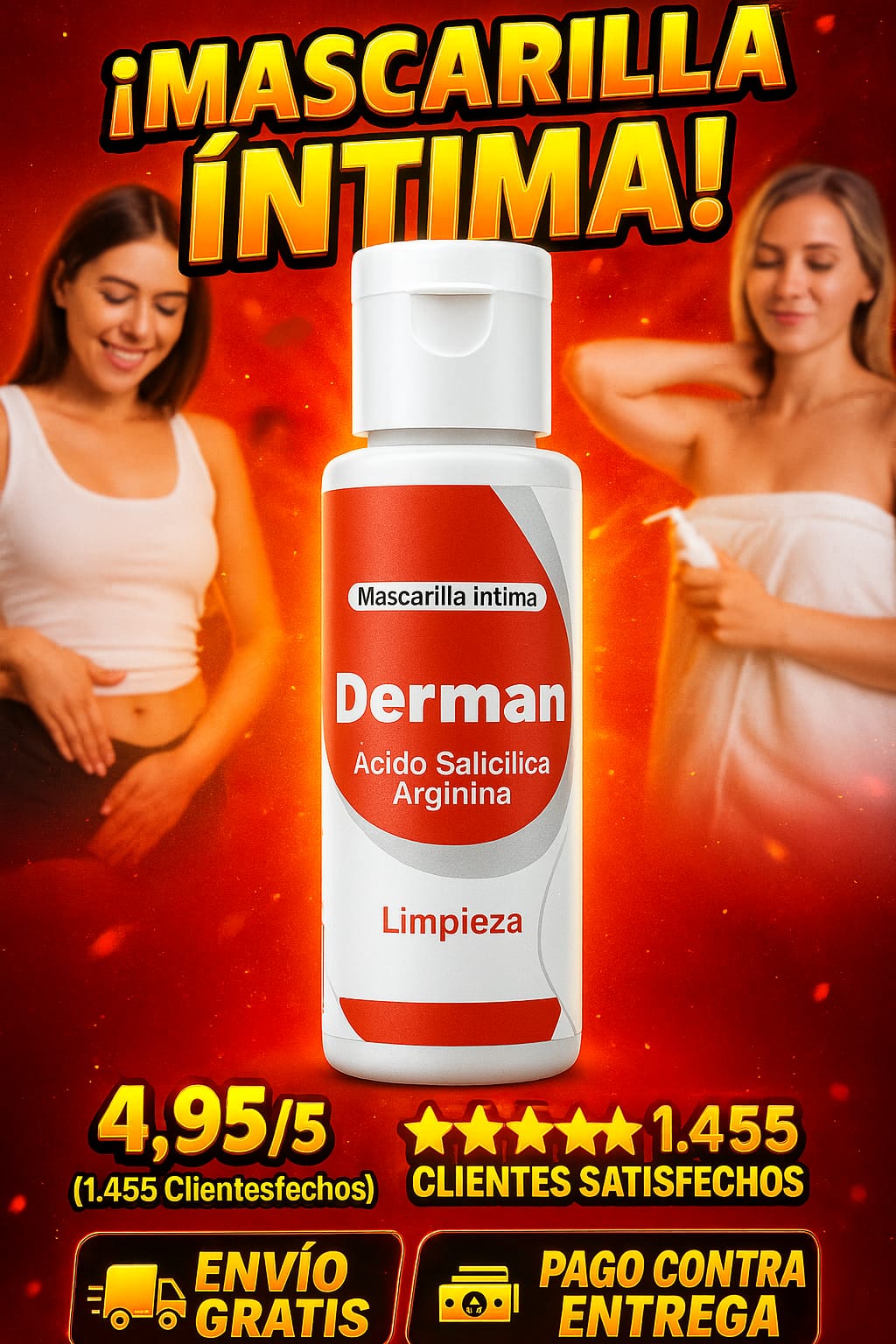 DERMAN 2X1: Mascarilla para resequedad íntima y saluda al confort total!