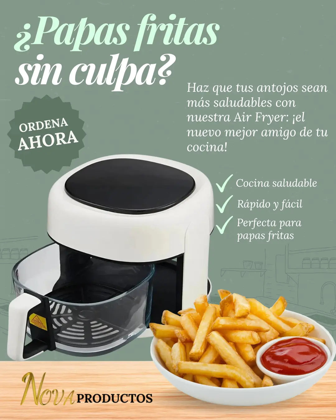 Freidora de Aire que Cocina rico, rápido y sin culpa… todos los días